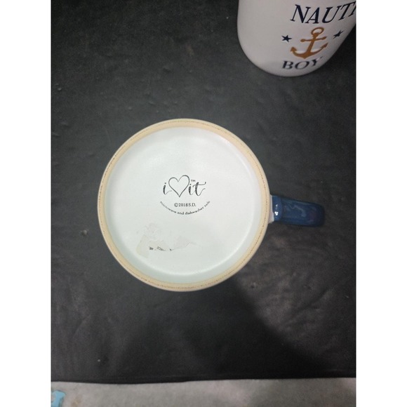 Nautical Themed Ceramic Coffee Mugs, "Nauti Boy" & "Feeling Nauti" Anchor Design - Picture 7 of 9